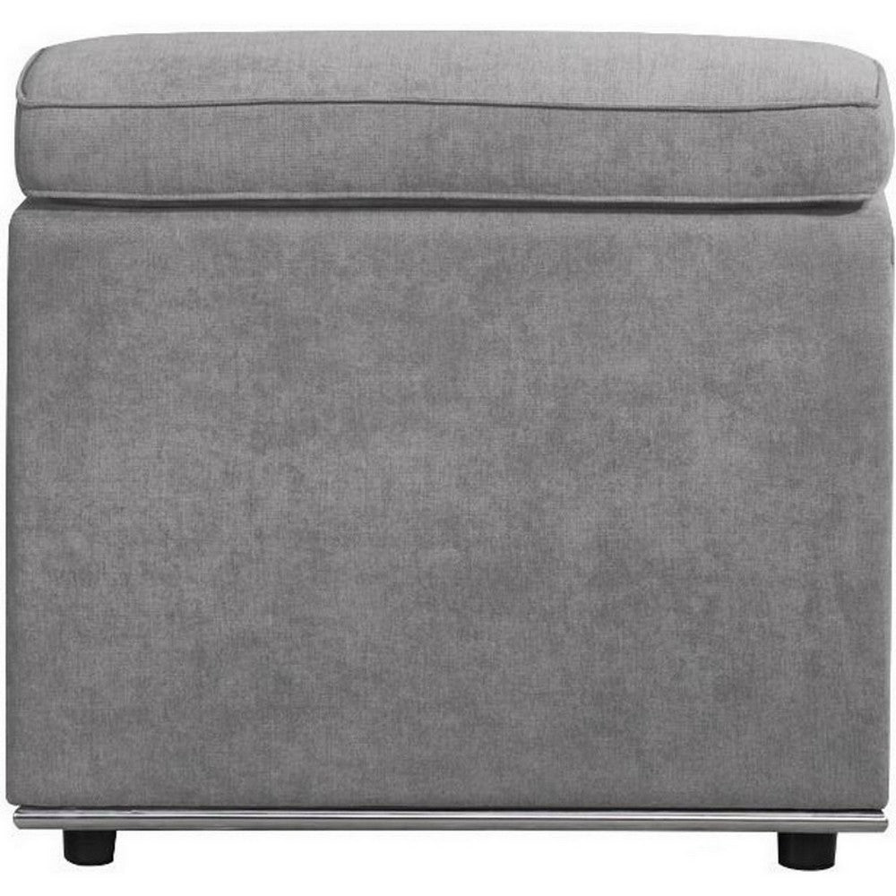 Benjara Fabric Upholstered Modular Armless Chair, Dark Gray