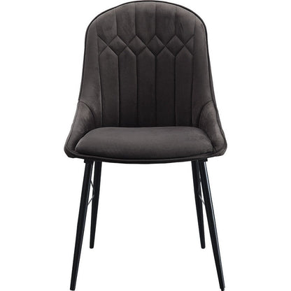 Benjara Fabric Upholstered Side Chair, Set of 2, Gray And Black