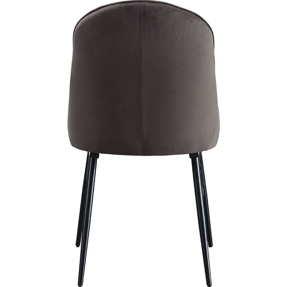 Benjara Fabric Upholstered Side Chair, Set of 2, Gray And Black