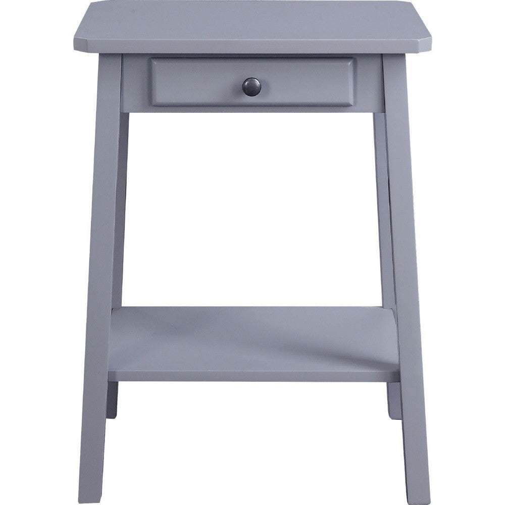 Benjara MDF Accent Table with 1 Drawer And Open Shelf, Gray