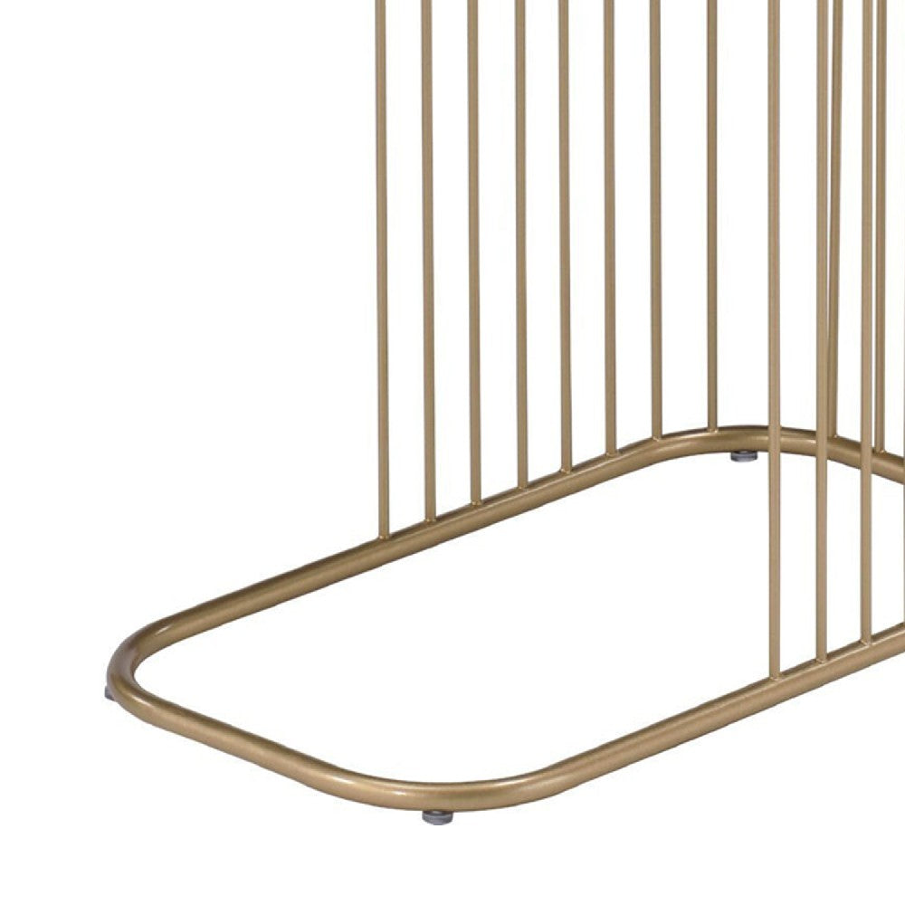 Benjara Open Framed Unique Accent Table, Blue And Gold