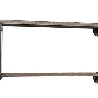 Benjara Antique Metal Framed Wall Rack, Brown And Gray