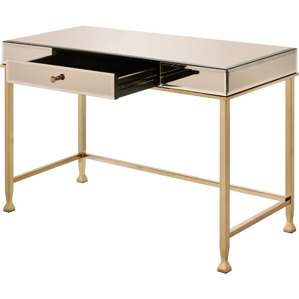Benjara Rectangular Storage Writing Desk, Pink
