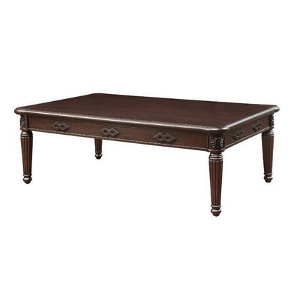 Benjara Coffee Table with Traditional Style And Turned Legs, Espresso Brown