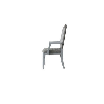 Benjara Arm Chair with Padded Seat And Arched Top, Set of 2, Beige