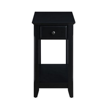 Benjara Accent Table with 1 Drawer And Bottom Shelf, Black