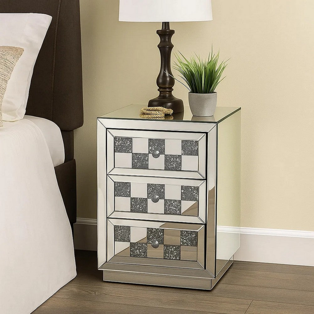 Benjara Accent Table with Self Closure And Safety Top Feature, White
