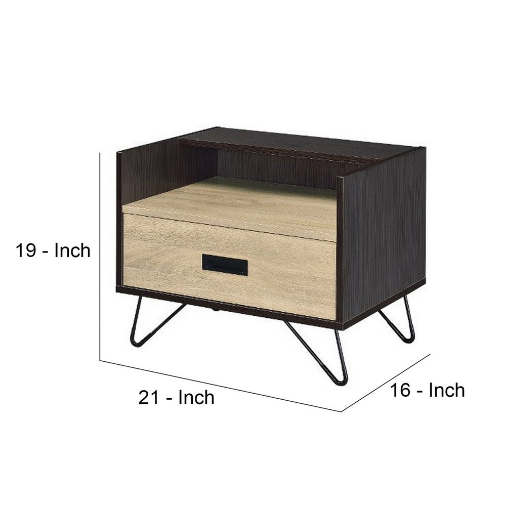 Benjara Accent Table Possessing Metal Leg with Tip