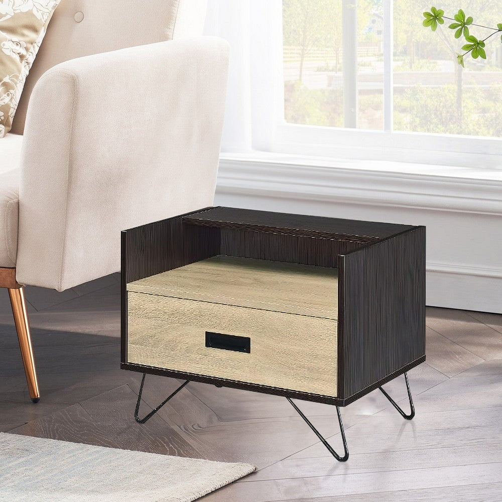 Benjara Accent Table Possessing Metal Leg with Tip