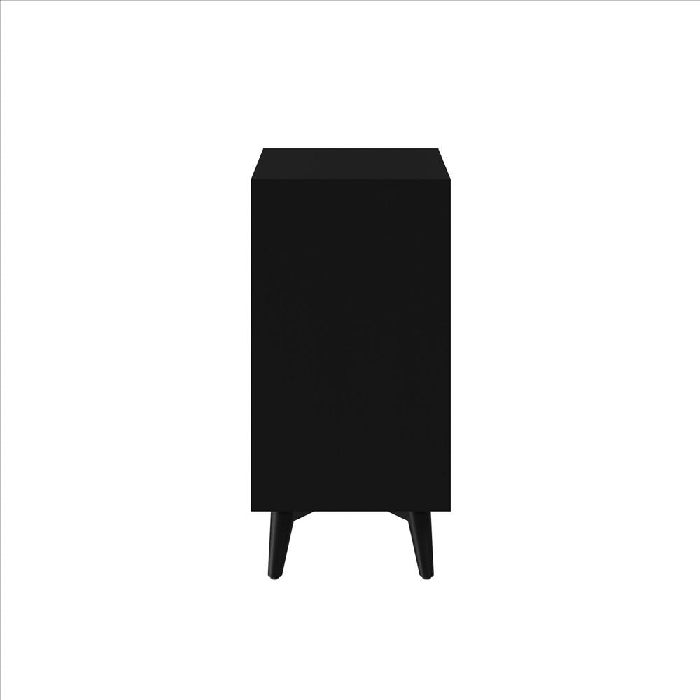 Benjara Chest with 3 Drawers And Angled Legs, Black