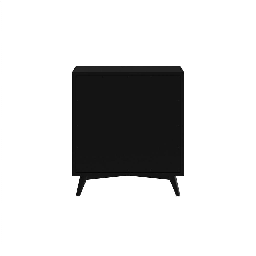 Benjara Chest with 3 Drawers And Angled Legs, Black