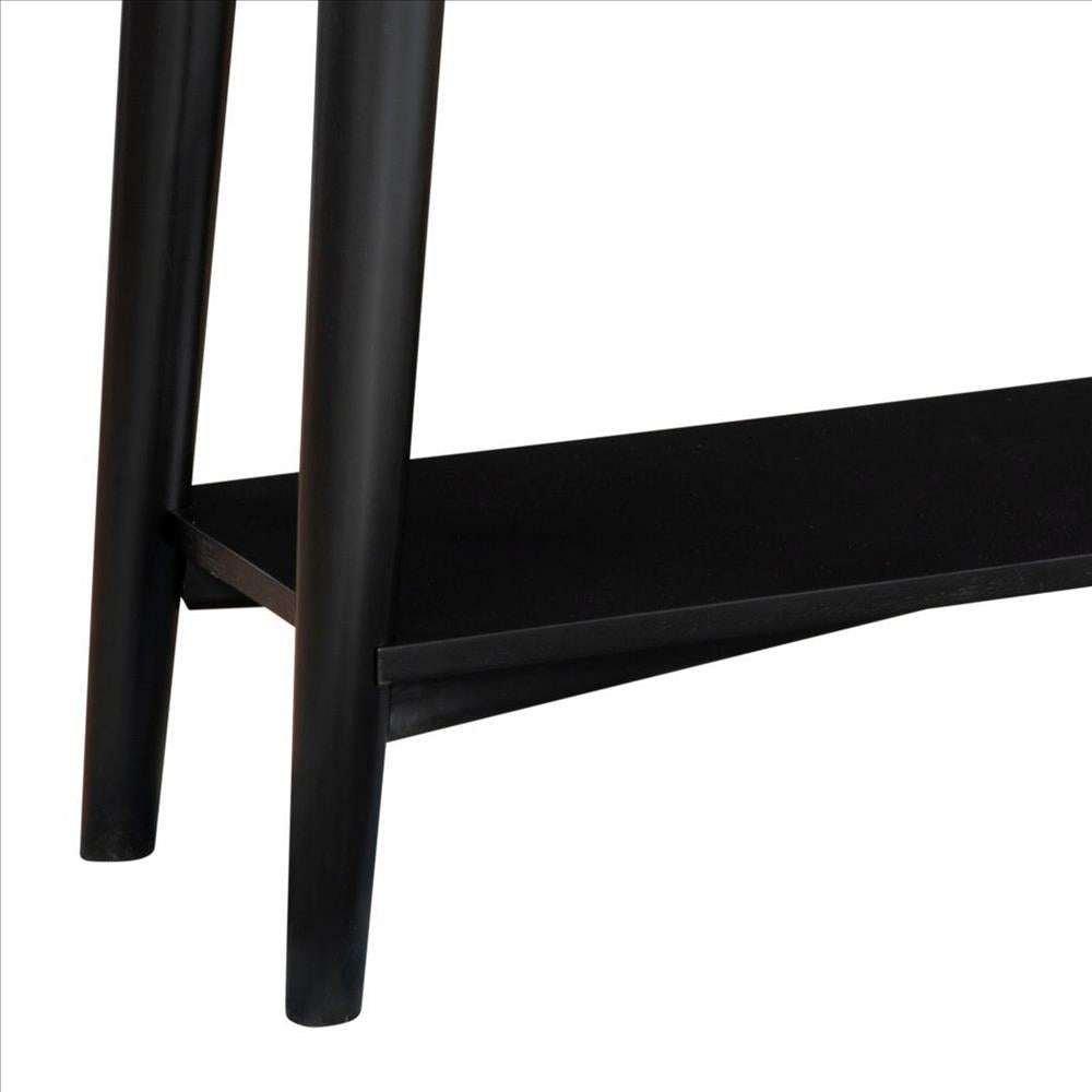 Benjara Console Table with 2 Drawers And Angled Legs, Black