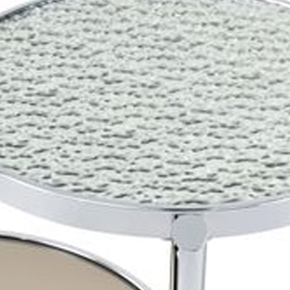 Benjara Twin Top Coffee Table with Tubular Rounded Legs, Silver