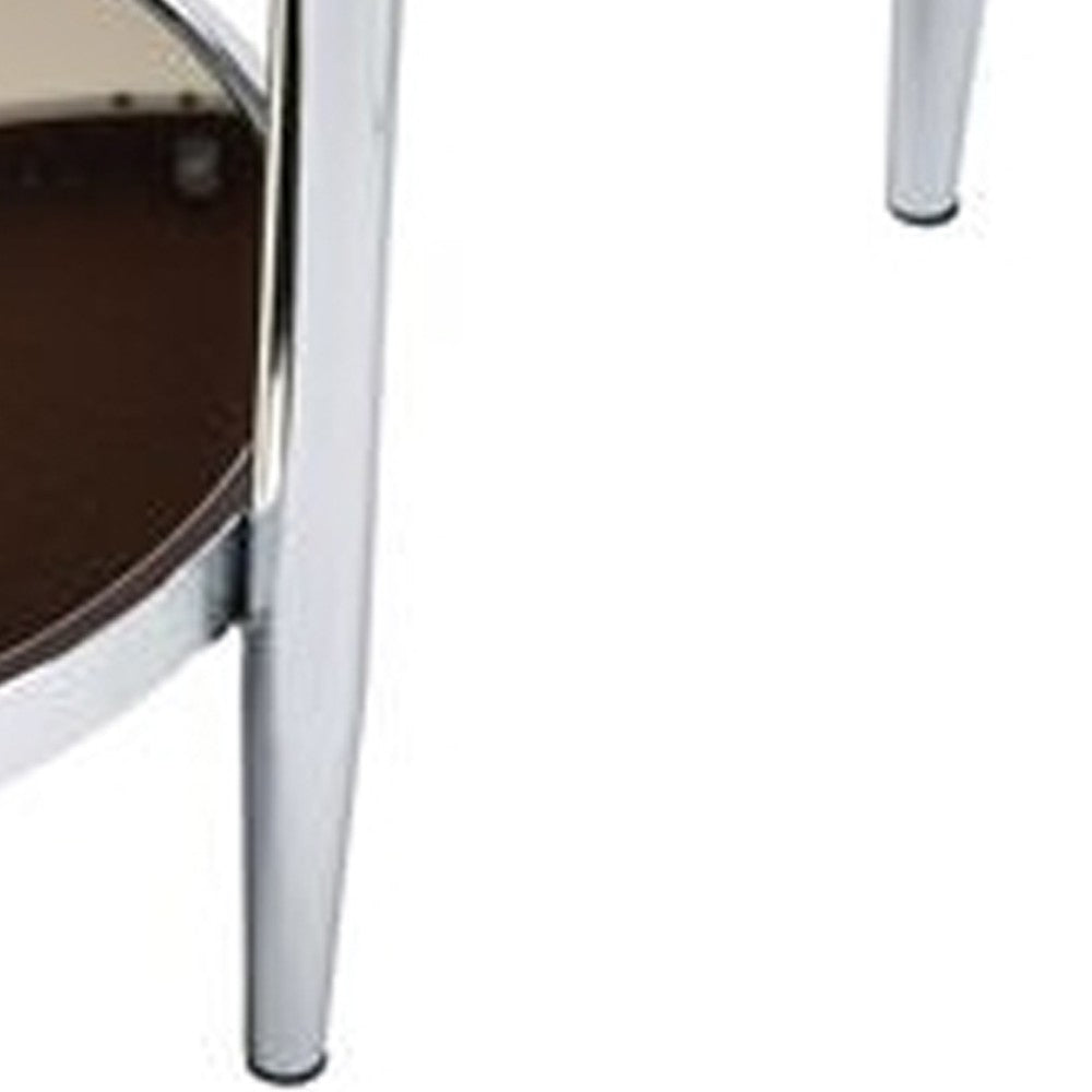 Benjara Twin Top Coffee Table with Tubular Rounded Legs, Silver