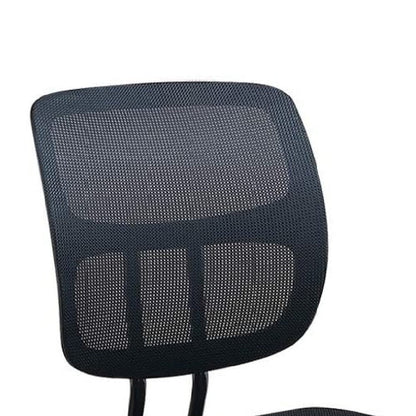 Benjara Office Chair with Curved Mesh Back And Adjustable Height, Black