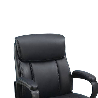 Benjara Office Chair with Top Padded Back And Casters, Black
