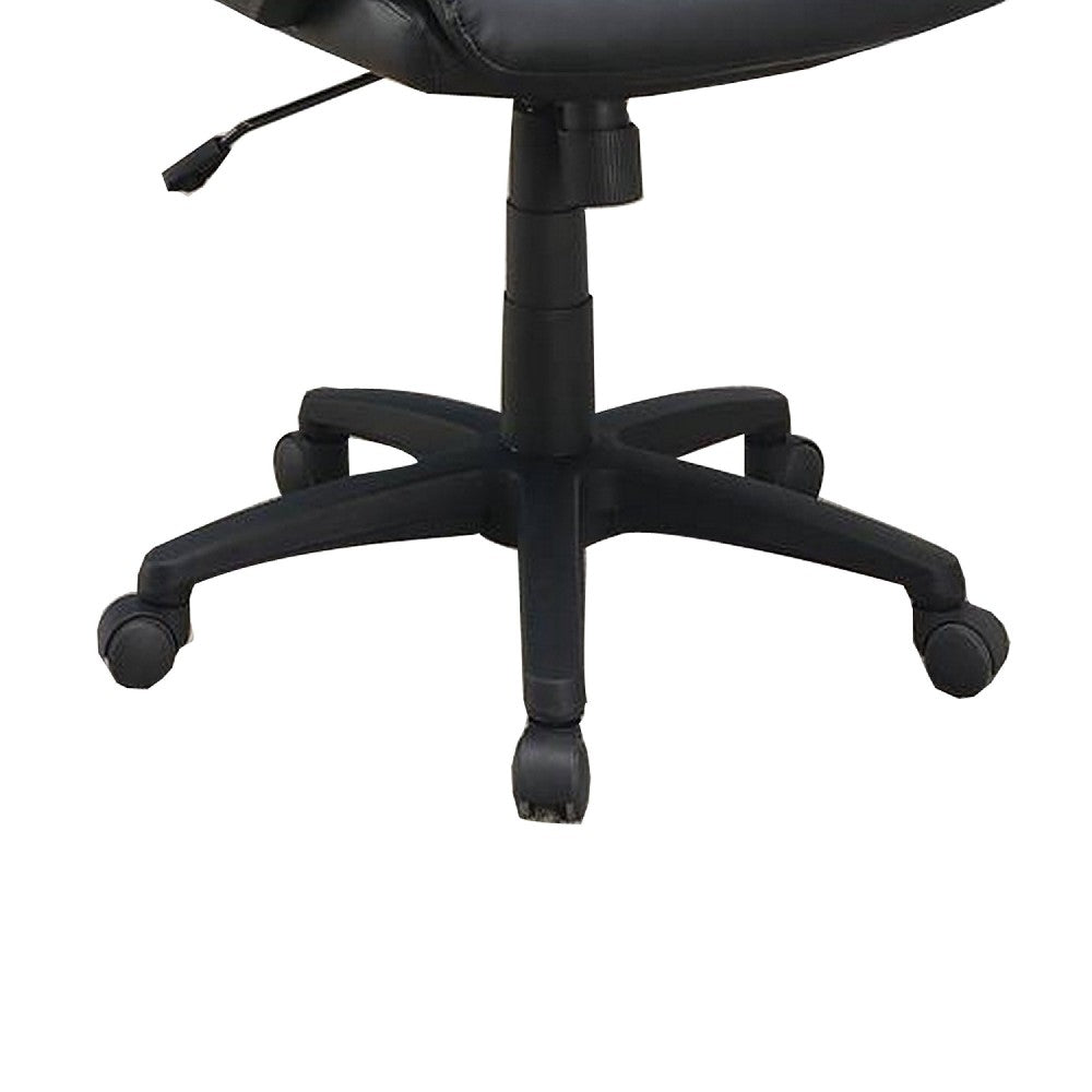 Benjara Office Chair with Top Padded Back And Casters, Black