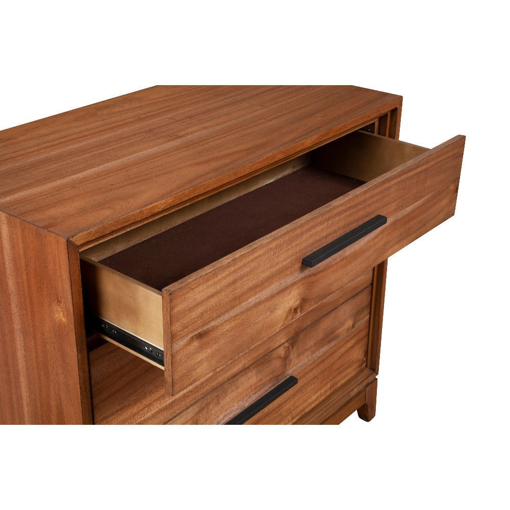 Benjara Chest with 3 Drawers And Wooden Frame, Brown