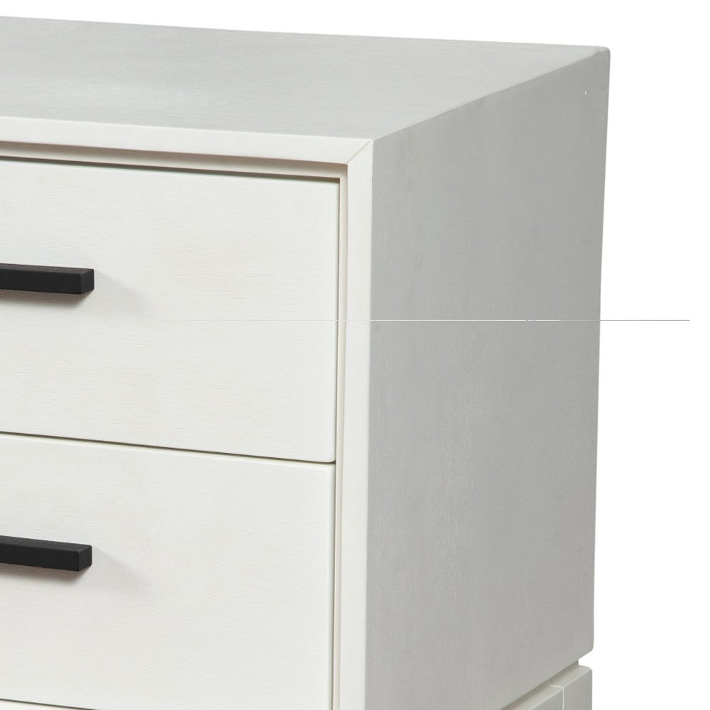 Benjara Nightstand with 2 Drawers And Wooden Frame, Off White
