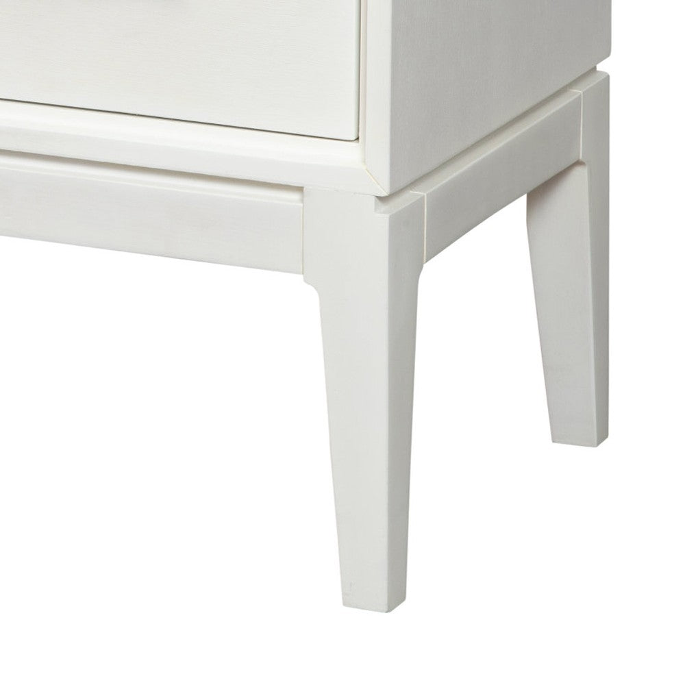 Benjara Nightstand with 2 Drawers And Wooden Frame, Off White