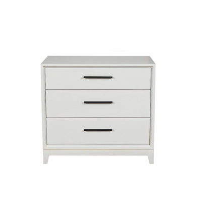 Benjara Chest with 3 Drawers And Wooden Frame, Off White