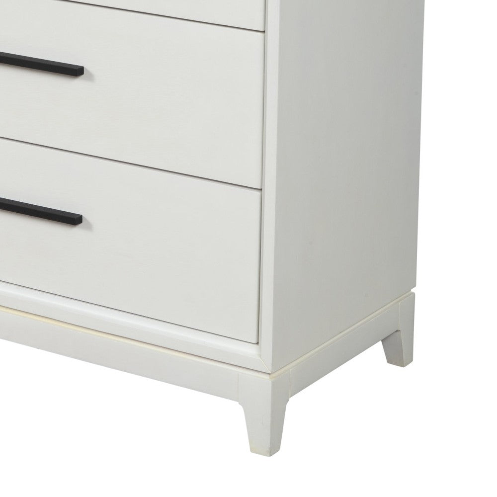 Benjara Chest with 3 Drawers And Wooden Frame, Off White