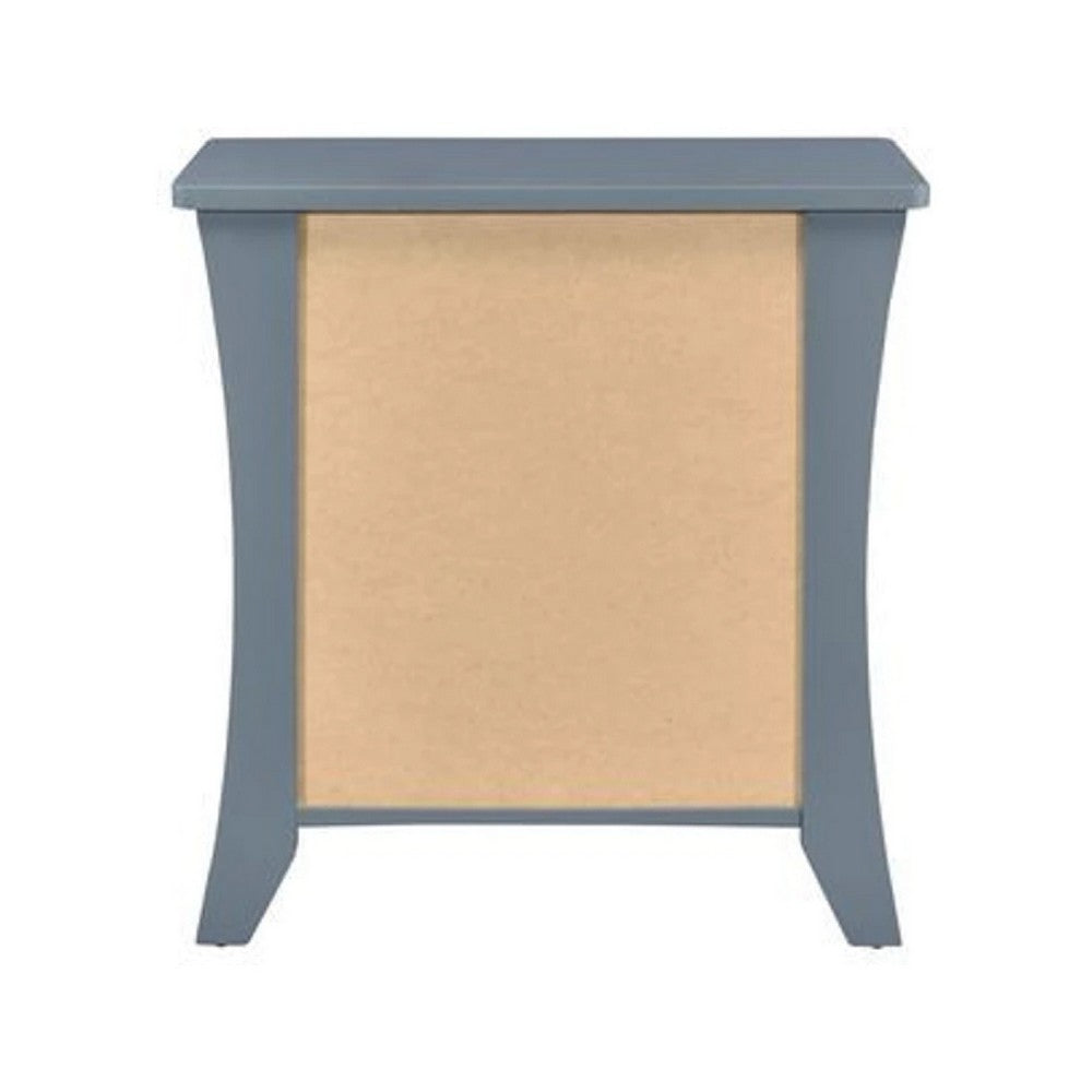 Benjara Accent Table with 2 Drawers And Open Compartment, Gray