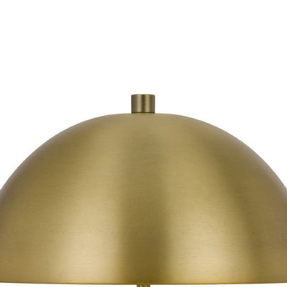 Benjara 20 Inch Metal Accent Table Lamp with Dome Shade, Brass