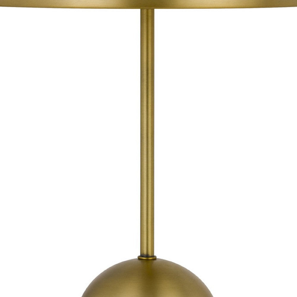 Benjara 20 Inch Metal Accent Table Lamp with Dome Shade, Brass