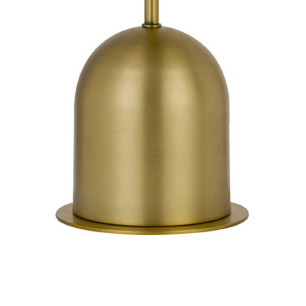 Benjara 20 Inch Metal Accent Table Lamp with Dome Shade, Brass