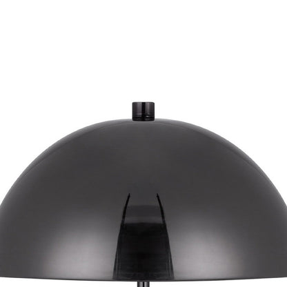 Benjara 20 Inch Metal Accent Table Lamp Dome Shade, Black