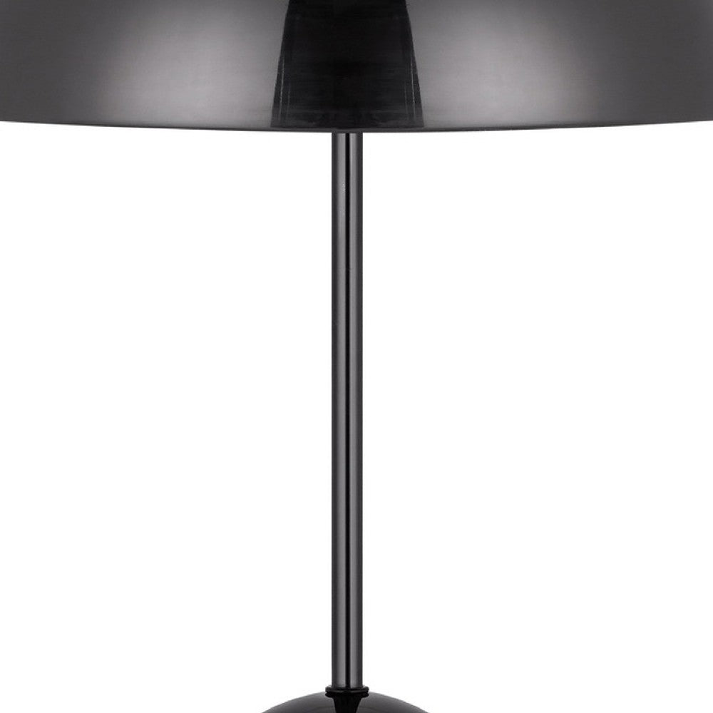 Benjara 20 Inch Metal Accent Table Lamp Dome Shade, Black