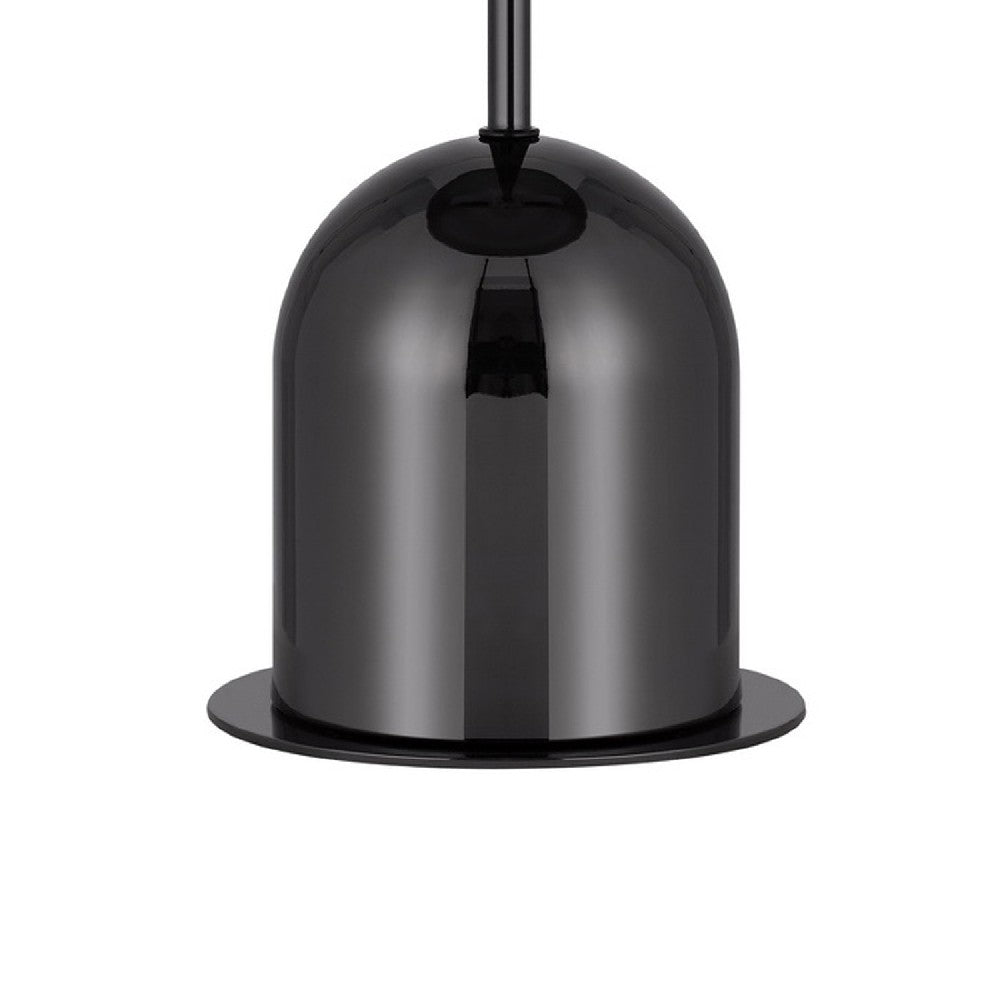 Benjara 20 Inch Metal Accent Table Lamp Dome Shade, Black