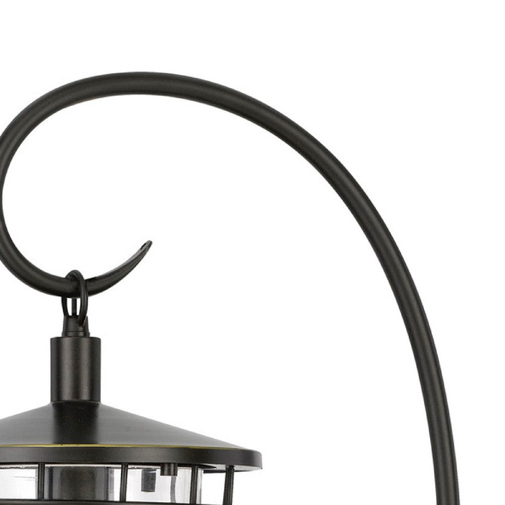 Benjara 30 Inch Metal Downbridge Lantern Table Lamp, Bronze Black