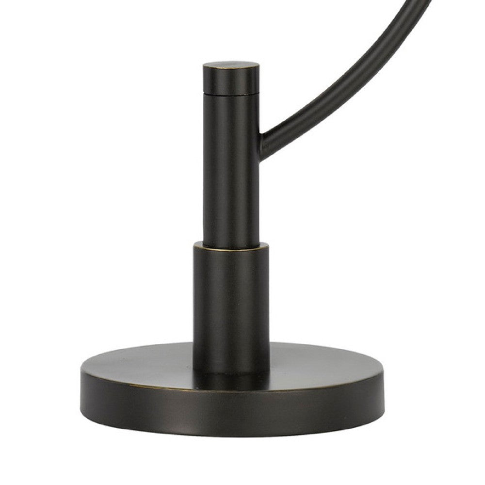 Benjara 30 Inch Metal Downbridge Lantern Table Lamp, Bronze Black