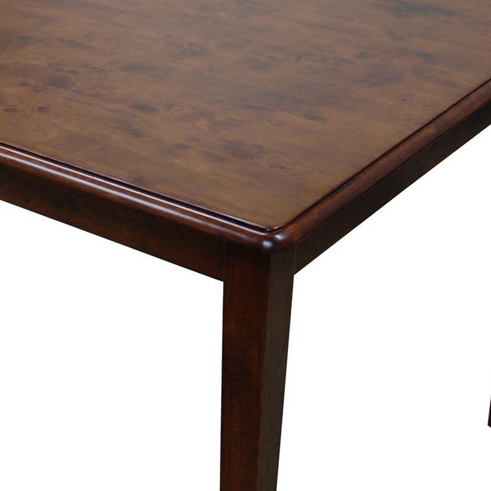 Benjara Nova 60 Inch Rectangular Dining Table, Tapered Legs, Rich Walnut Brown