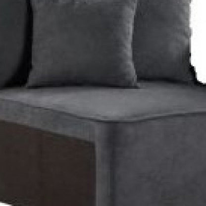Benjara 29 Inch Modular Chair, Pocket Coil, 2 Pillows, Dark Charcoal Gray