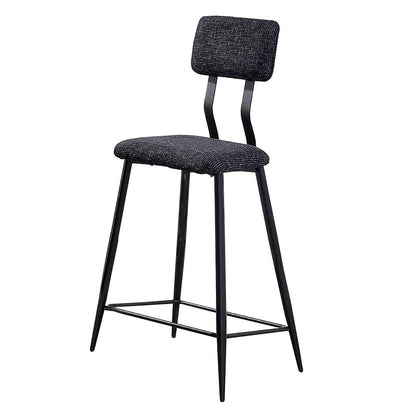 Benjara 30 Inch Bar Height Chair, Padded Seating, Metal Legs, Black
