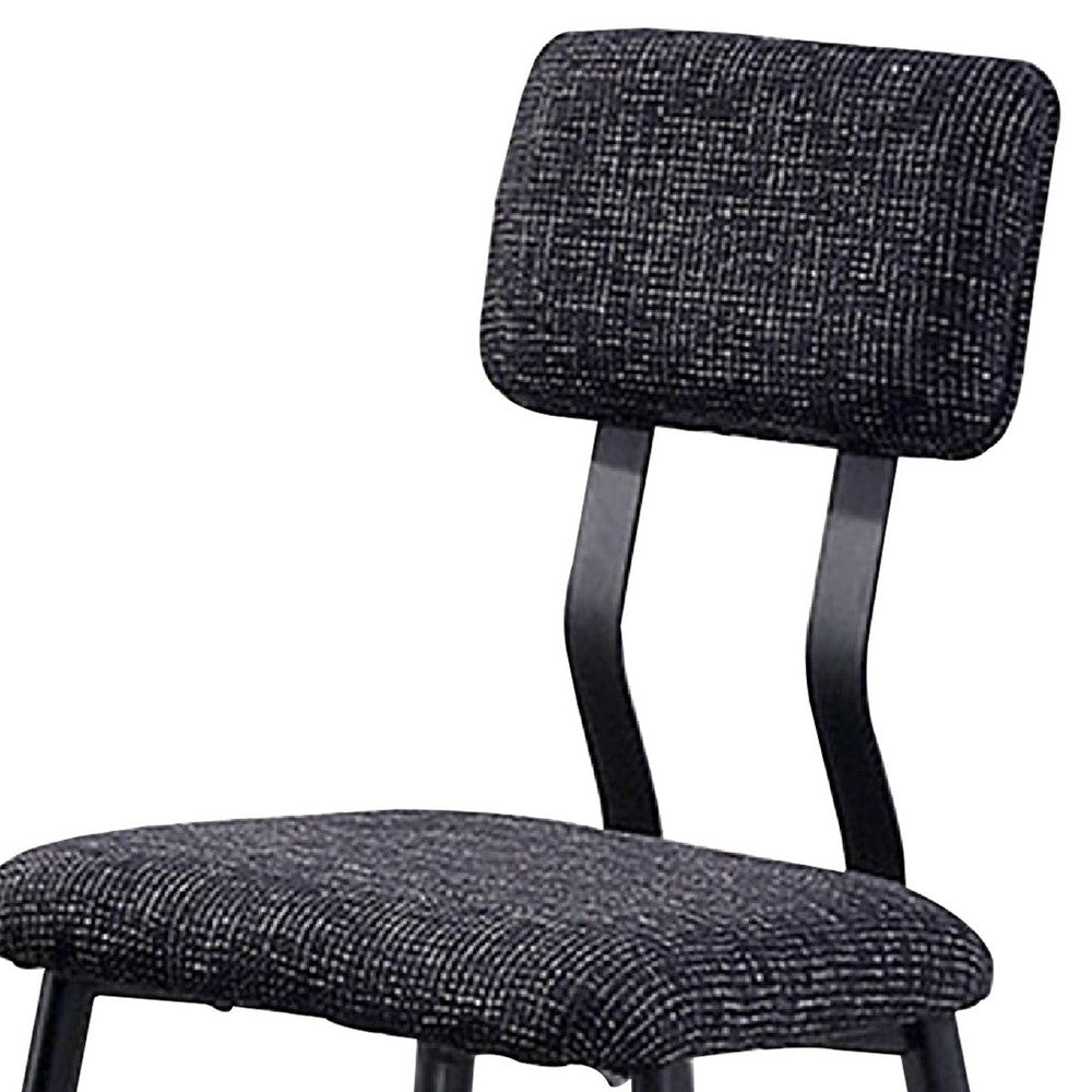 Benjara 30 Inch Bar Height Chair, Padded Seating, Metal Legs, Black