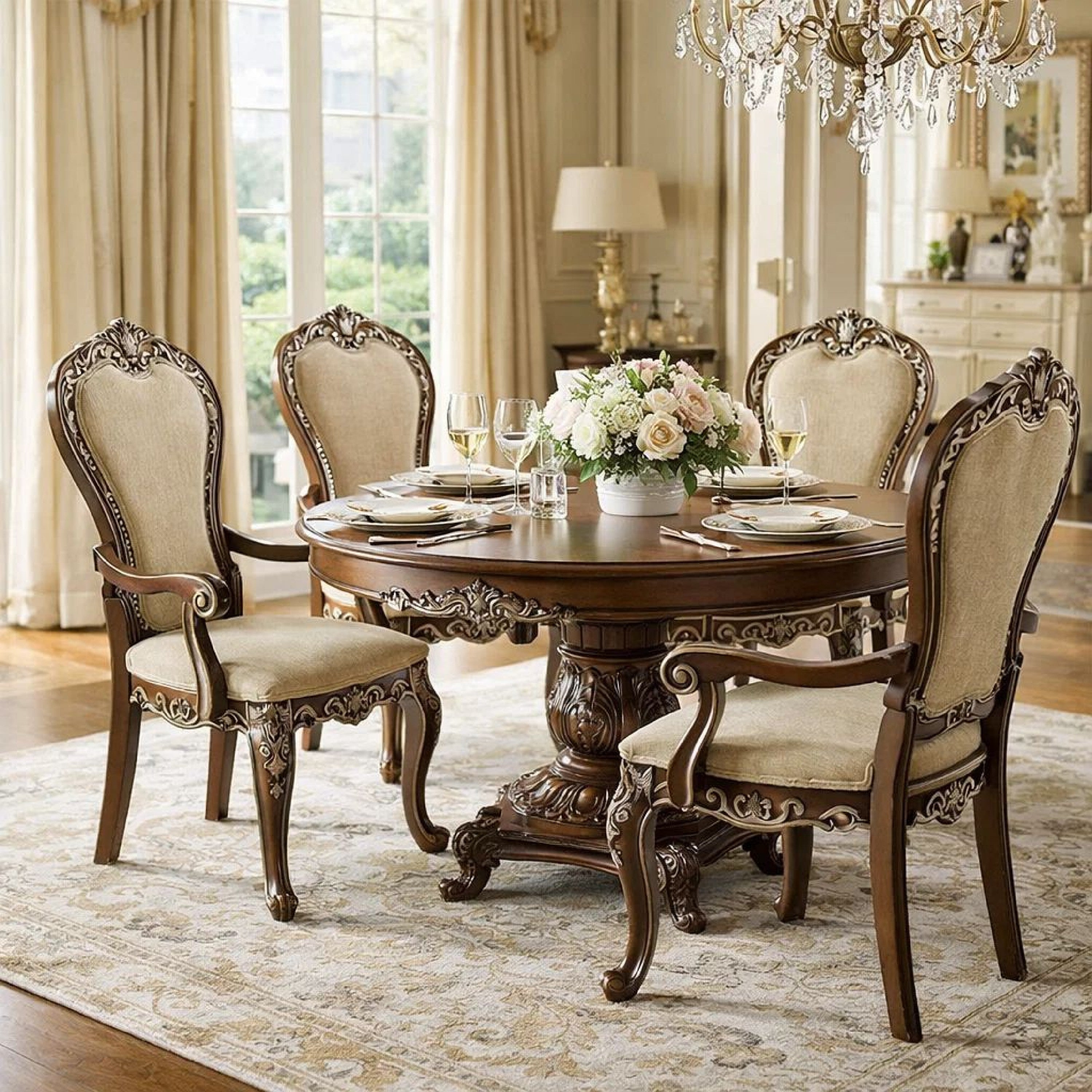 Benjara 24 Inch Classic Upholstered Armchair, Scrolled Details, Nailhead, Brown