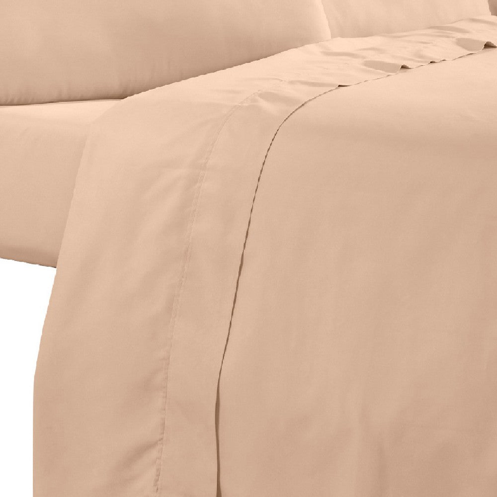 The Urban Port Minka 6 Piece California King Bed Sheet Set, Soft Microfiber, Sand Pink