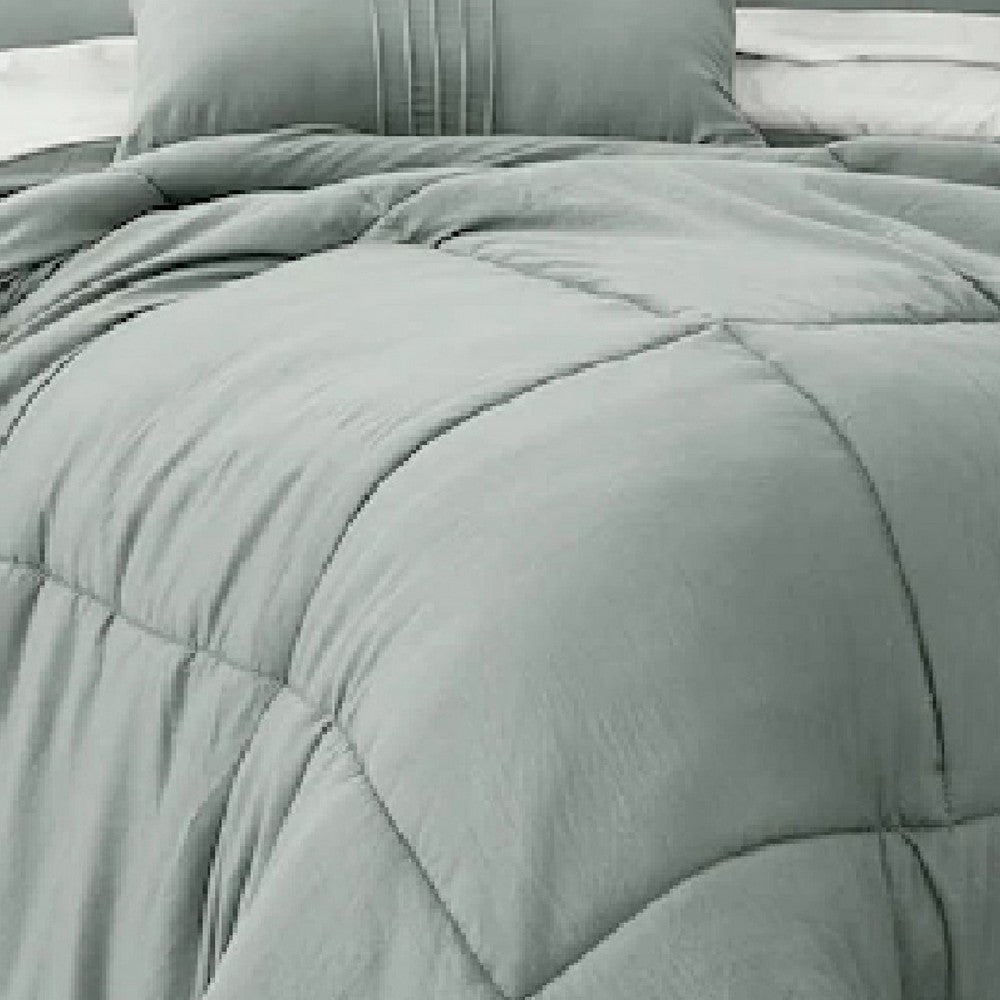 The Urban Port Alice 8 Piece King Comforter Set, Reversible, Soft Sage By The Urban Port