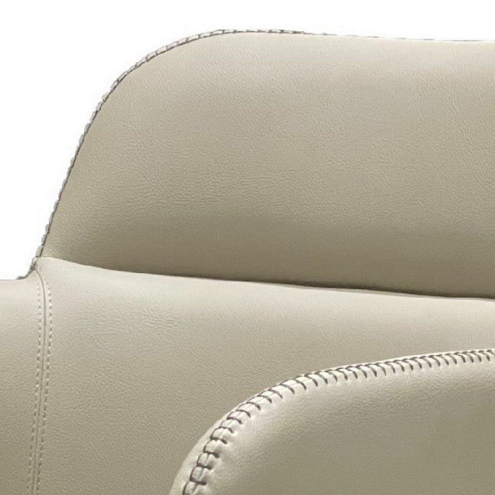 Benjara Cid 25 Inch Modern Dining Chair, Tight Back, Vegan Faux Leather, Beige