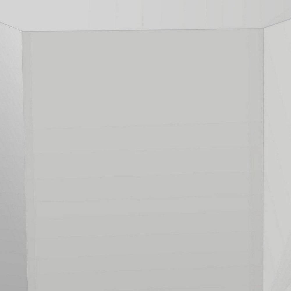 Benjara Cid Keli 15 Inch Modular End Table, Small, Glossy, Light Gray