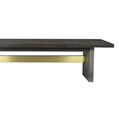 Benjara Cid Coe 71 Inch Modern Dining Bench, Wood Seat, Concrete Base, Gray