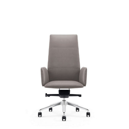 Benjara Cid 24 Inch Modern Office Chair, Knee Tilt, Sleek Tall Back, Gray