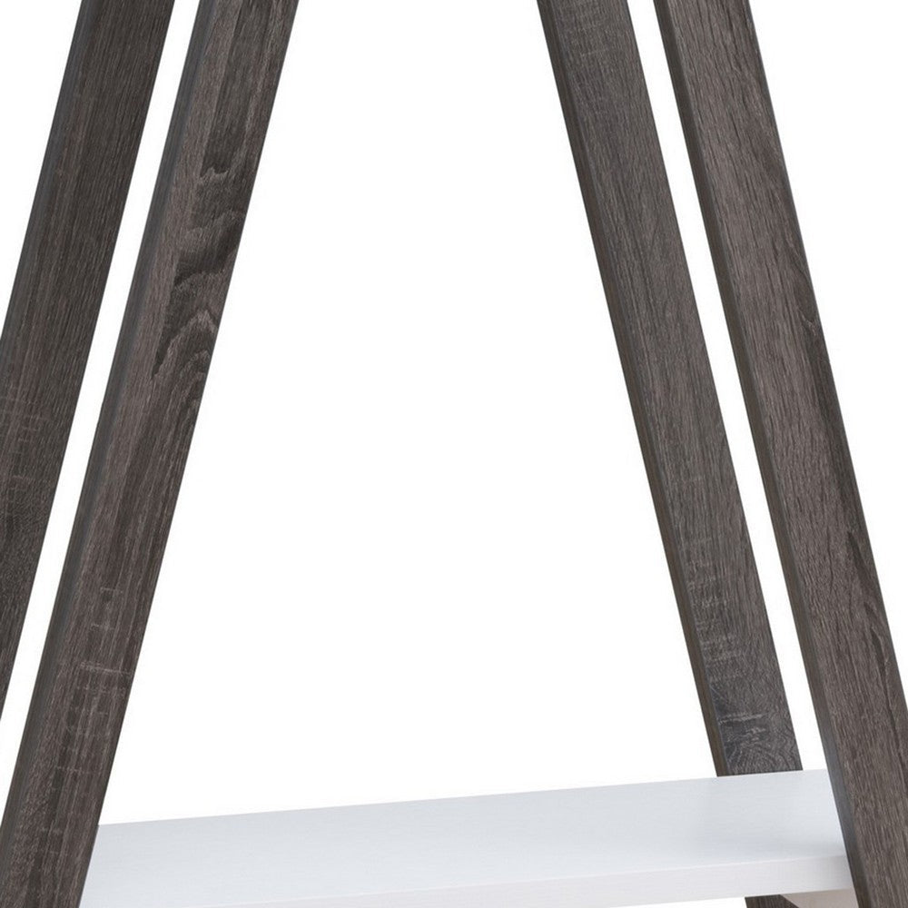 Benjara Baki 38 Inch Modern Wood Side Console Table, Corner Compartment, White