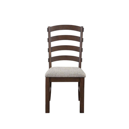 Benjara 19 Inch Solid Wood Dining Chair, Curved Ladderback, Set of 2, Brown