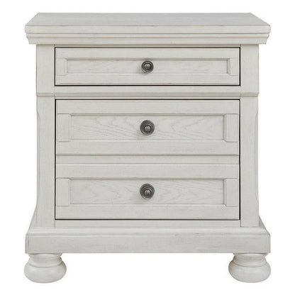Benjara Julia 30 Inch Casual Nightstand, Wood, 2 Drawers, Pull Out Tray, White