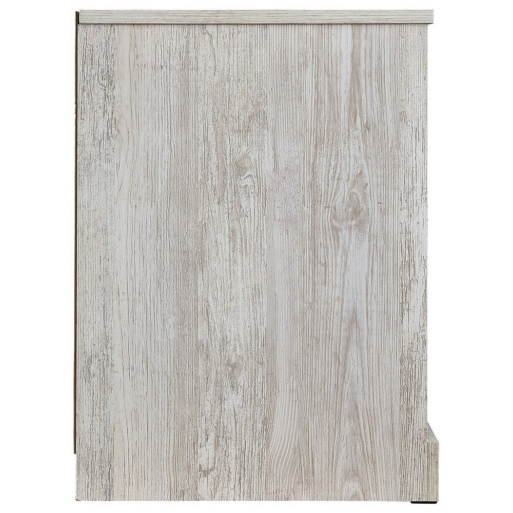 Benjara Nate 22 Inch Classic Nightstand, 1 Compartment, 1 Drawer, Antique White